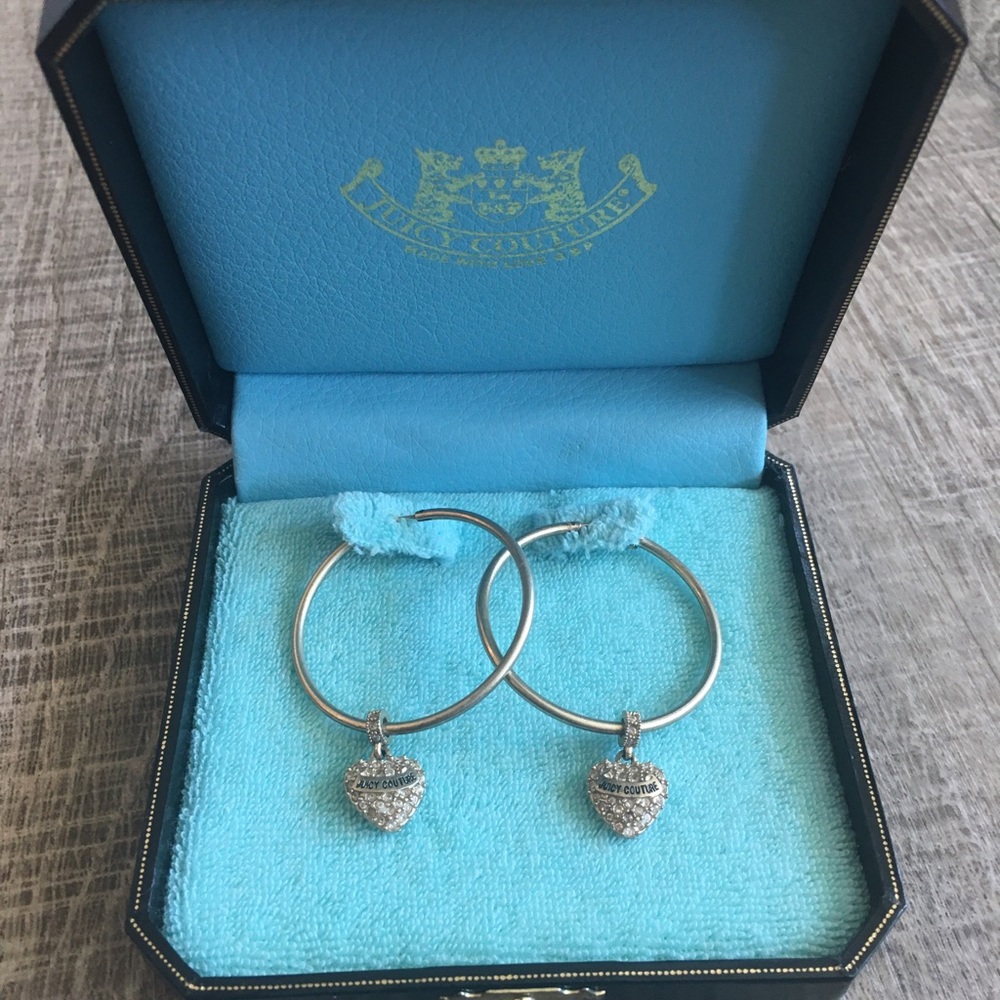 Juicy Couture Hoop Earrings with Heart Charm